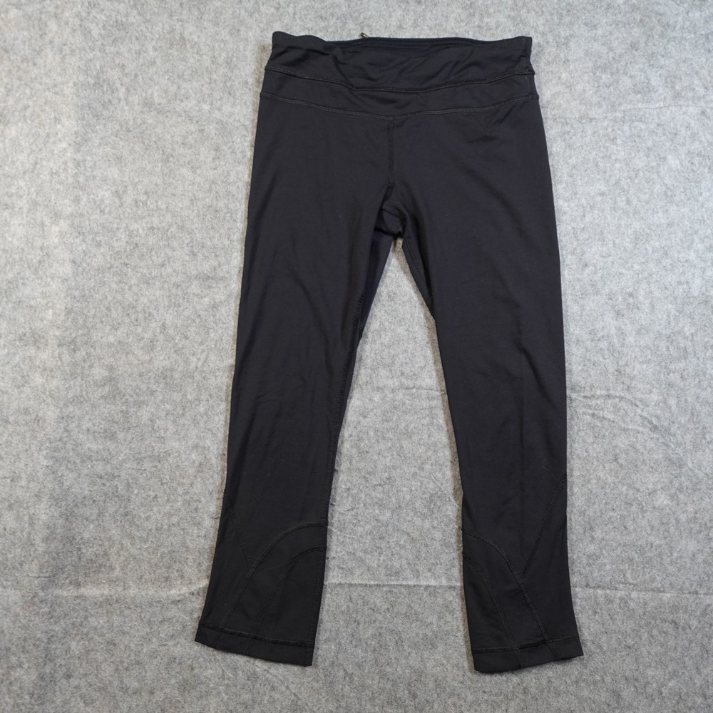 Lululemon Run Inspire Crop Leggings Size 4 Womens Black Yoga Gym Workout 22"